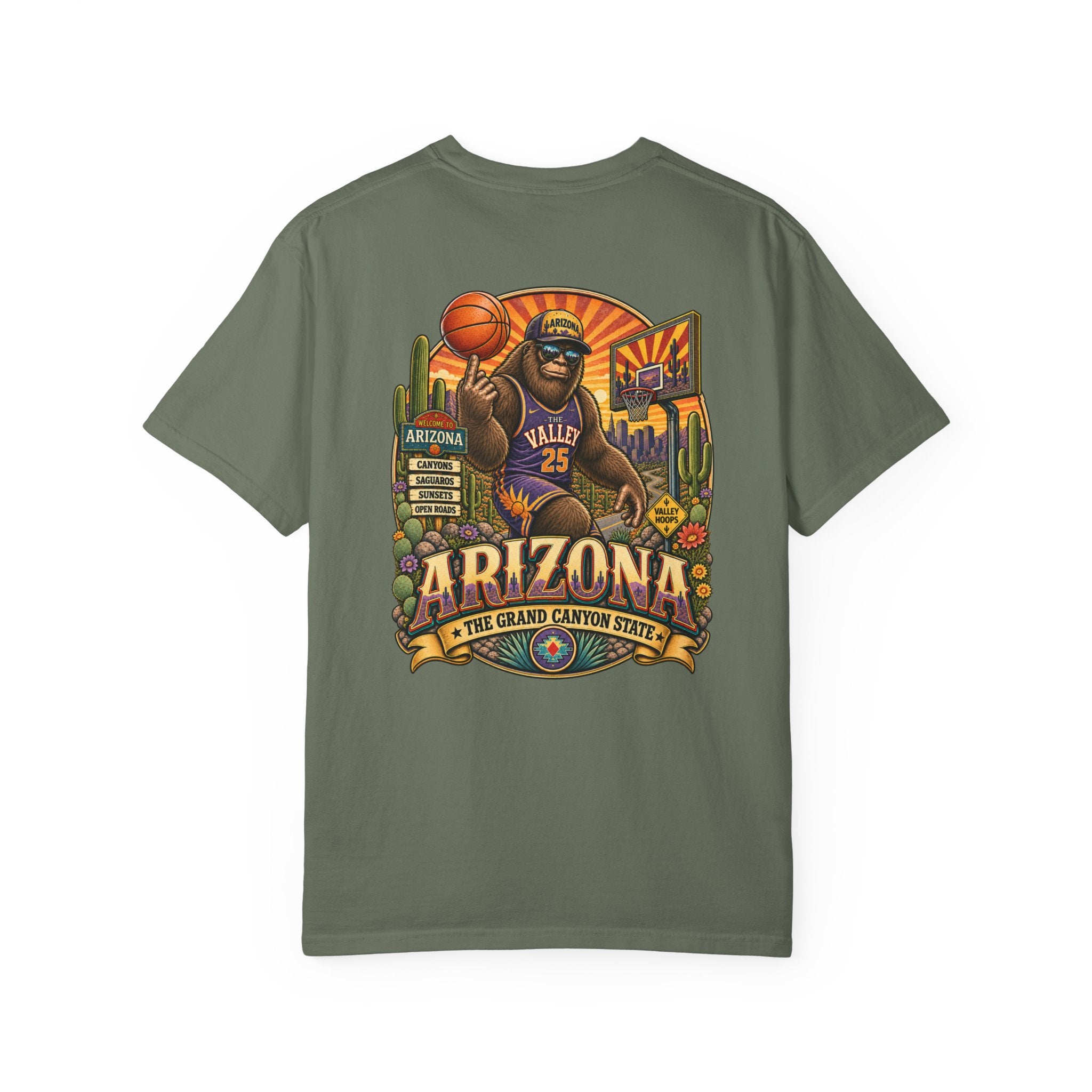 Coast To Coast Bigfoot - Arizona Bigfoot Basketball T-Shirt