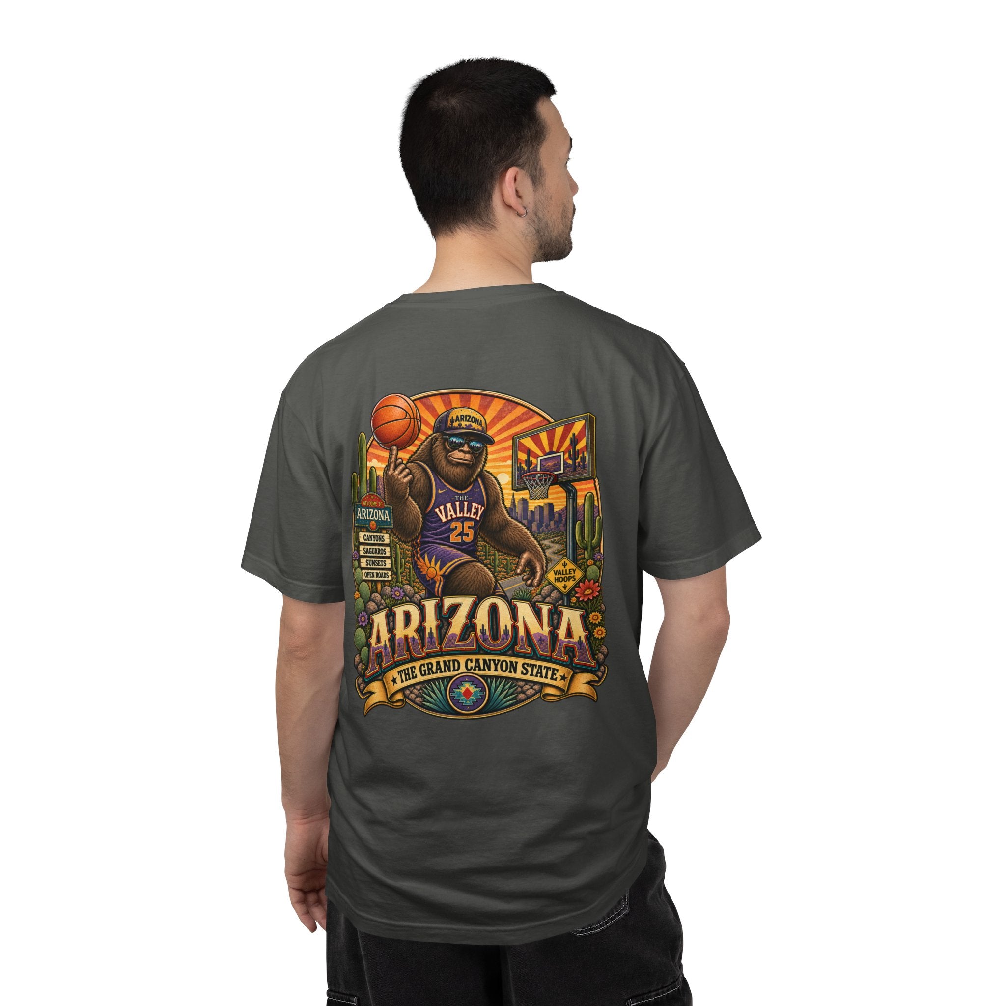 Coast To Coast Bigfoot - Arizona Bigfoot Basketball T-Shirt