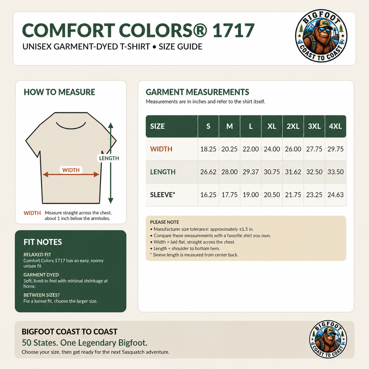 Arizona Bigfoot Rodeo Comfort Colors T-Shirt
