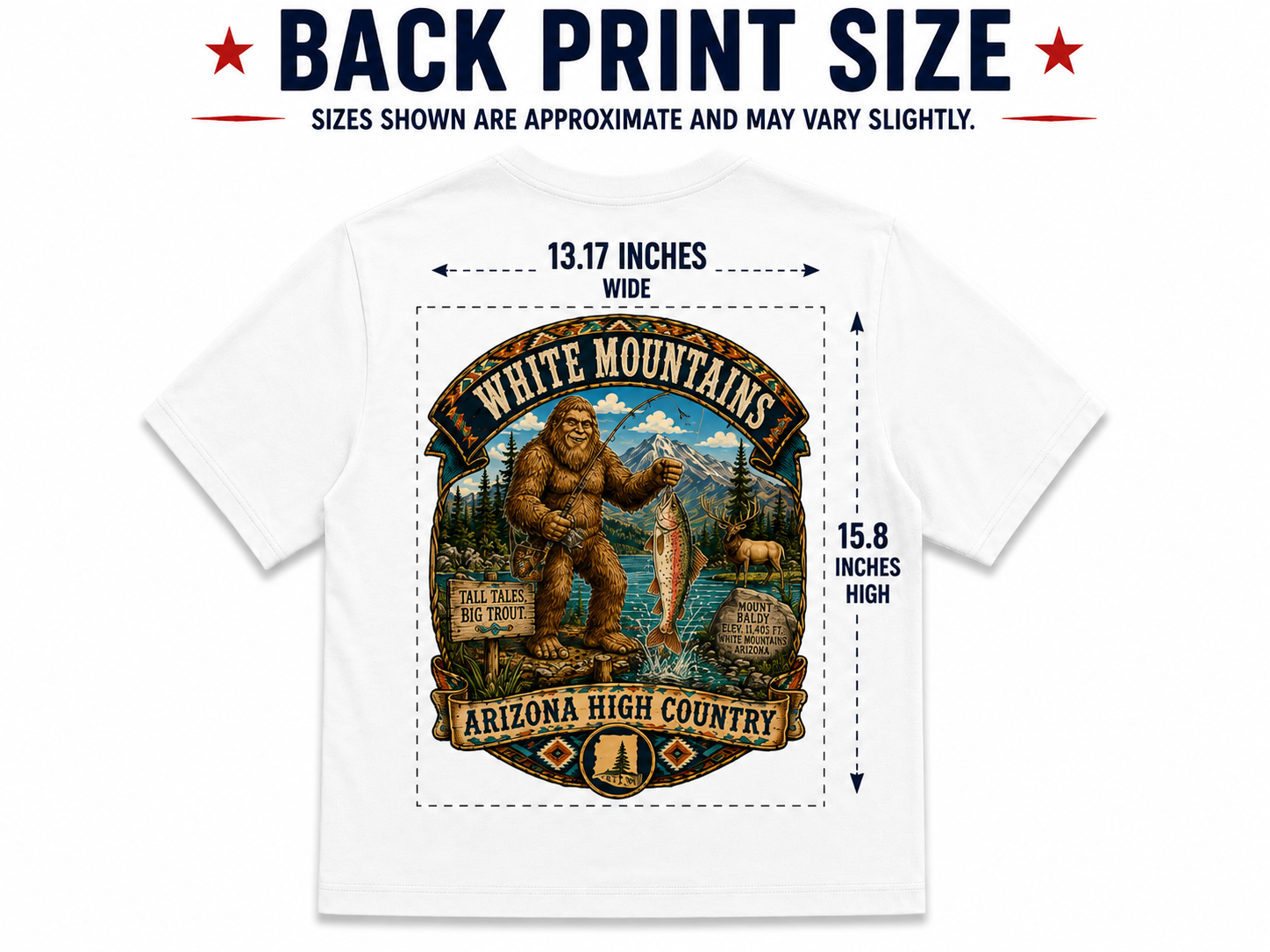 Arizona Bigfoot Fishing Shirt, White Mountains Apache Trout Tee