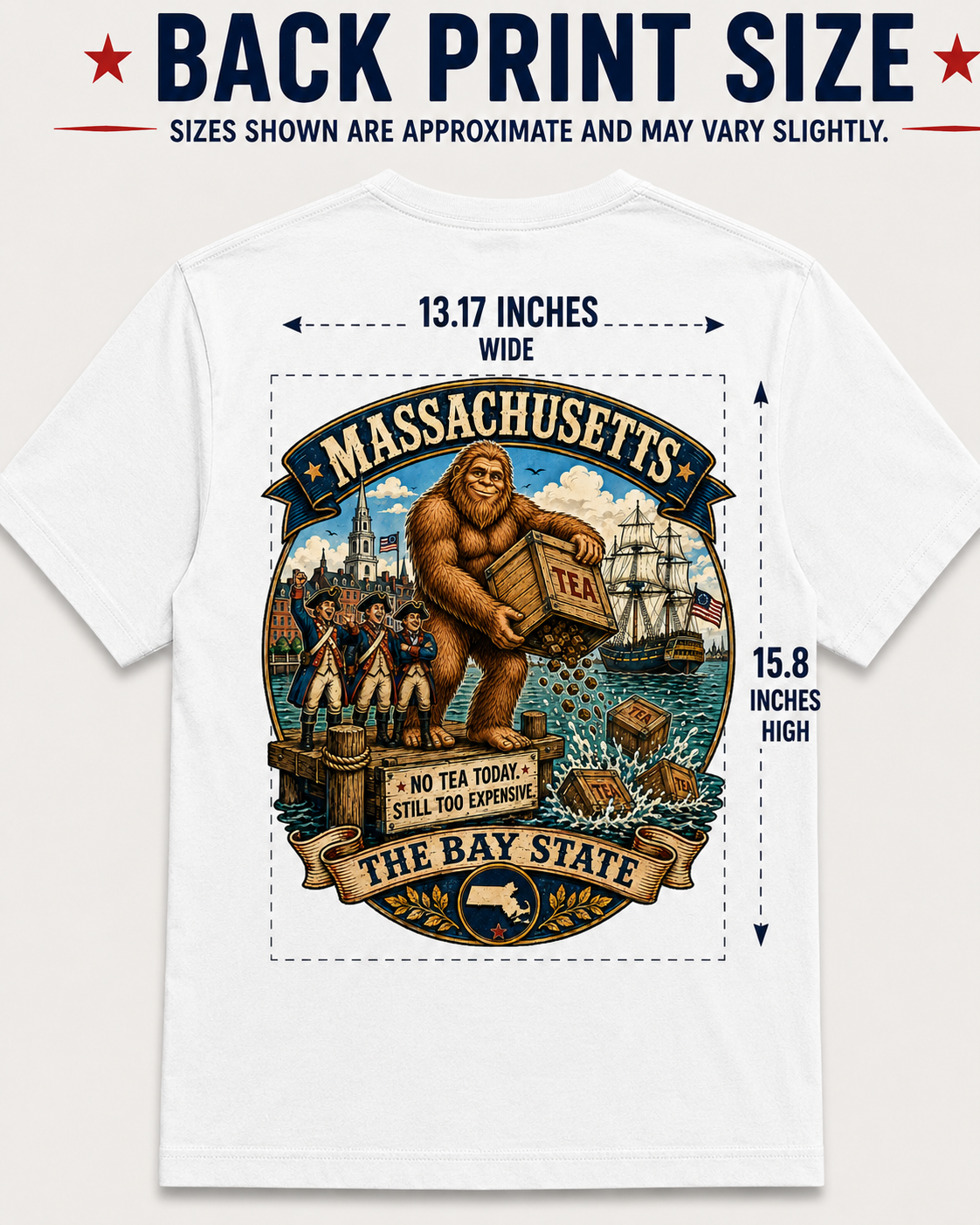 Massachusetts Bigfoot Boston Tea Party Comfort Colors 1717 T-Shirt