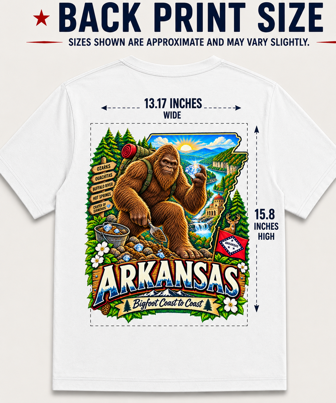 Arkansas Bigfoot Crater of Diamonds Comfort Colors T-Shirt