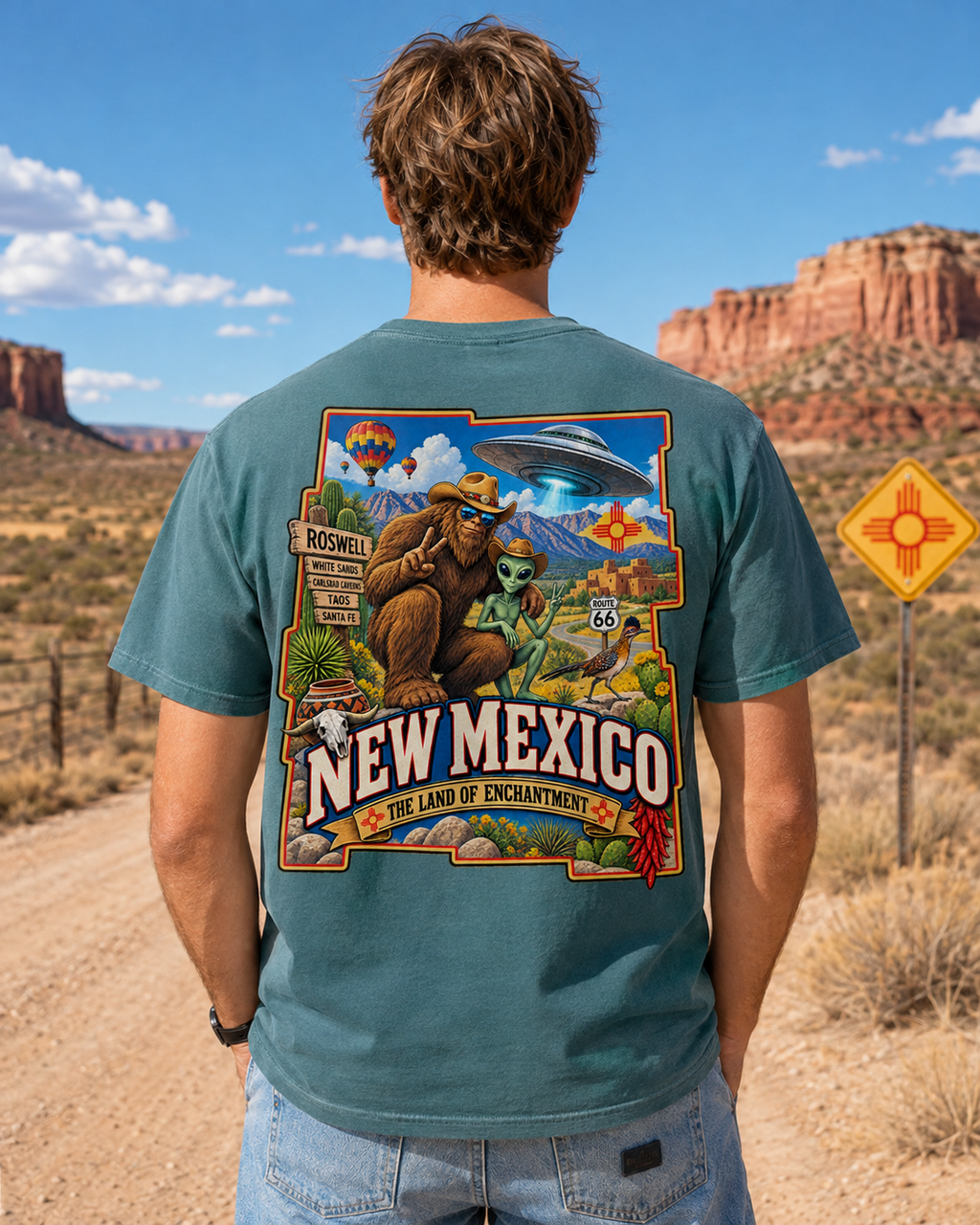 New Mexico Bigfoot Alien Comfort Colors Shirt