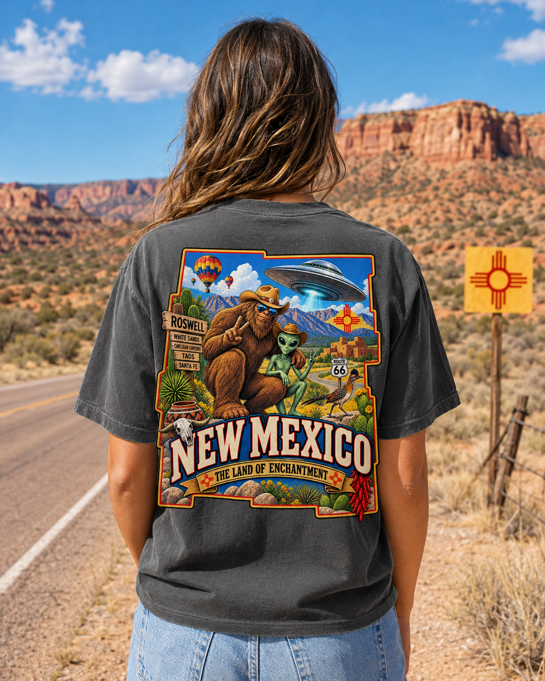 New Mexico Bigfoot Alien Comfort Colors Shirt