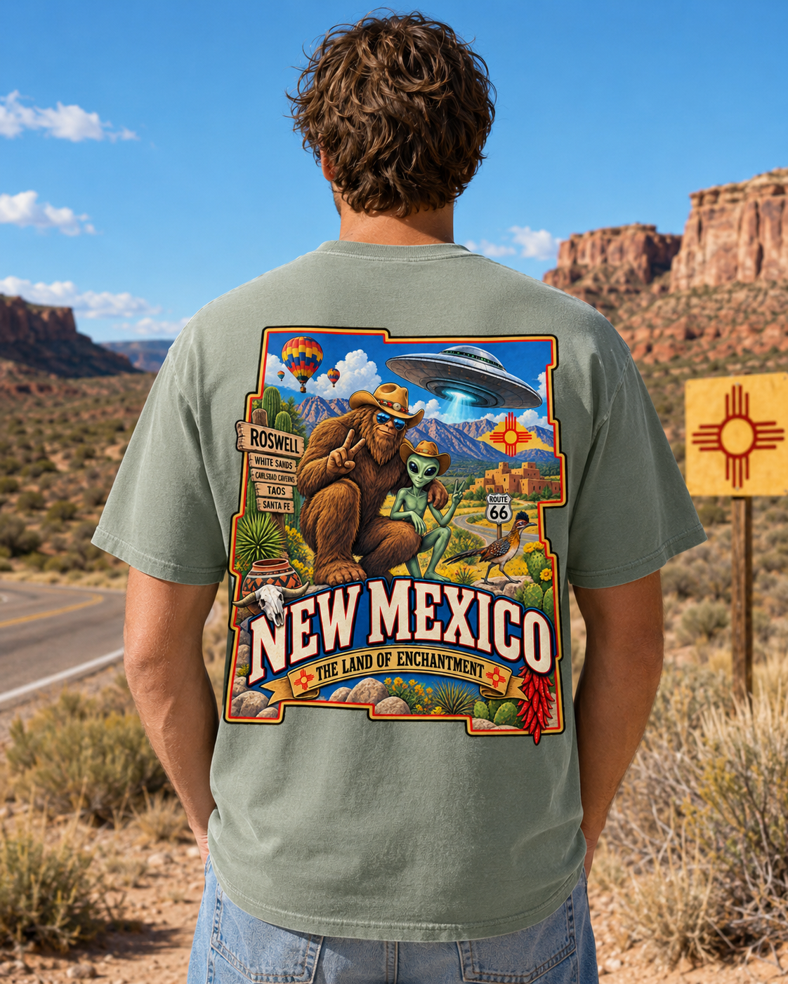 New Mexico Bigfoot Alien Comfort Colors Shirt