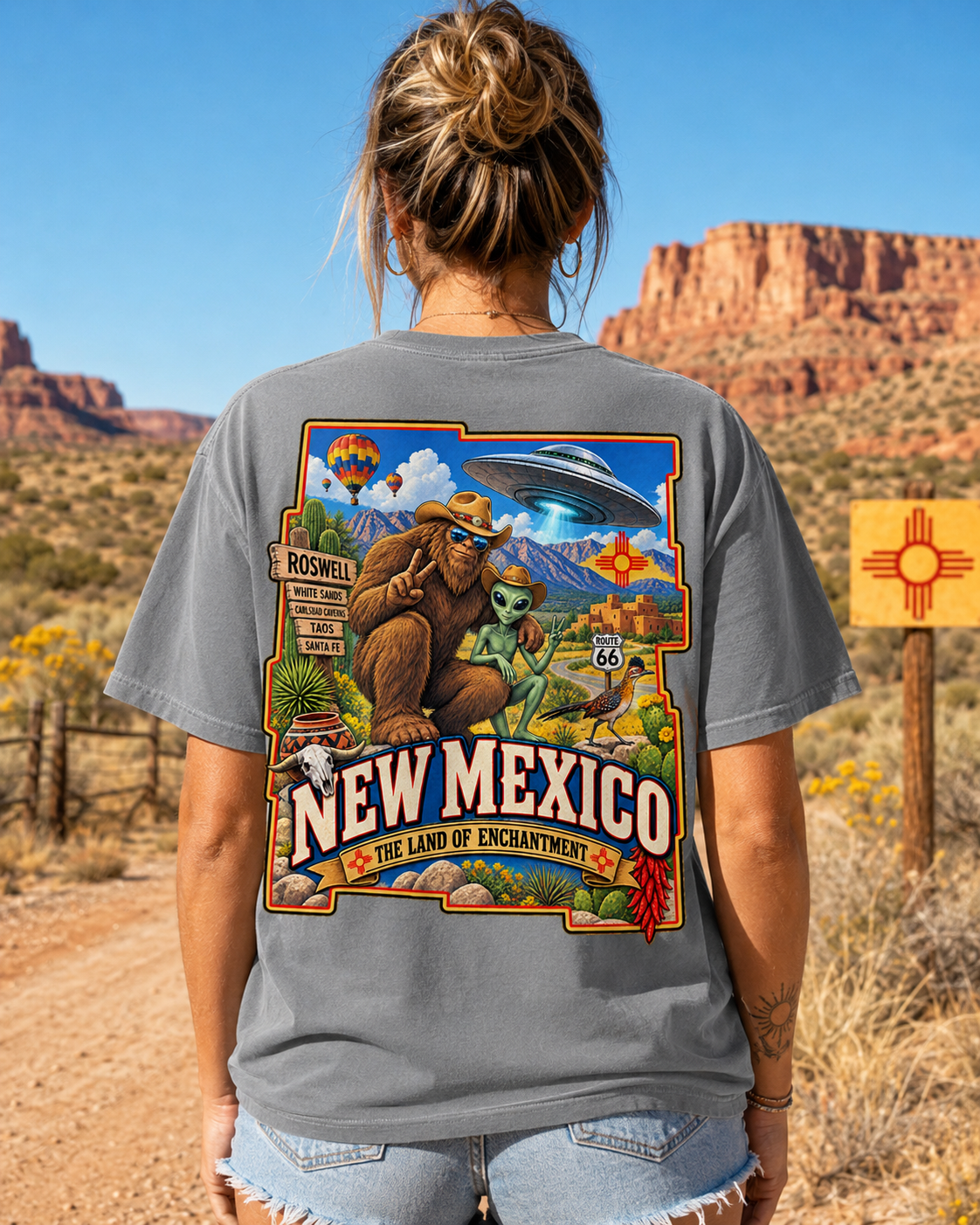 New Mexico Bigfoot Alien Comfort Colors Shirt