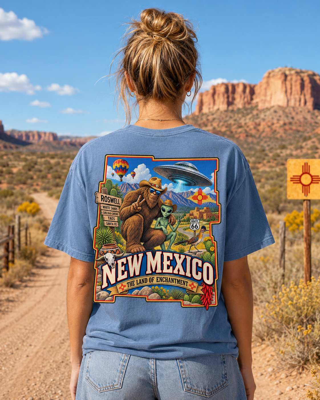 New Mexico Bigfoot Alien Comfort Colors Shirt