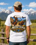 Montana Bigfoot Cowboy Bison T-Shirt