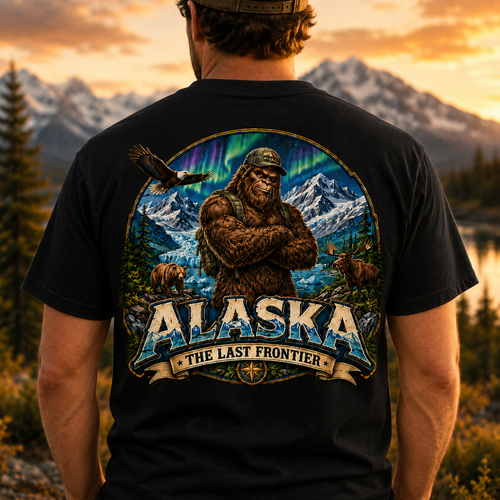 Alaska Bigfoot Shirt - The Last Frontier Sasquatch Wilderness Tee