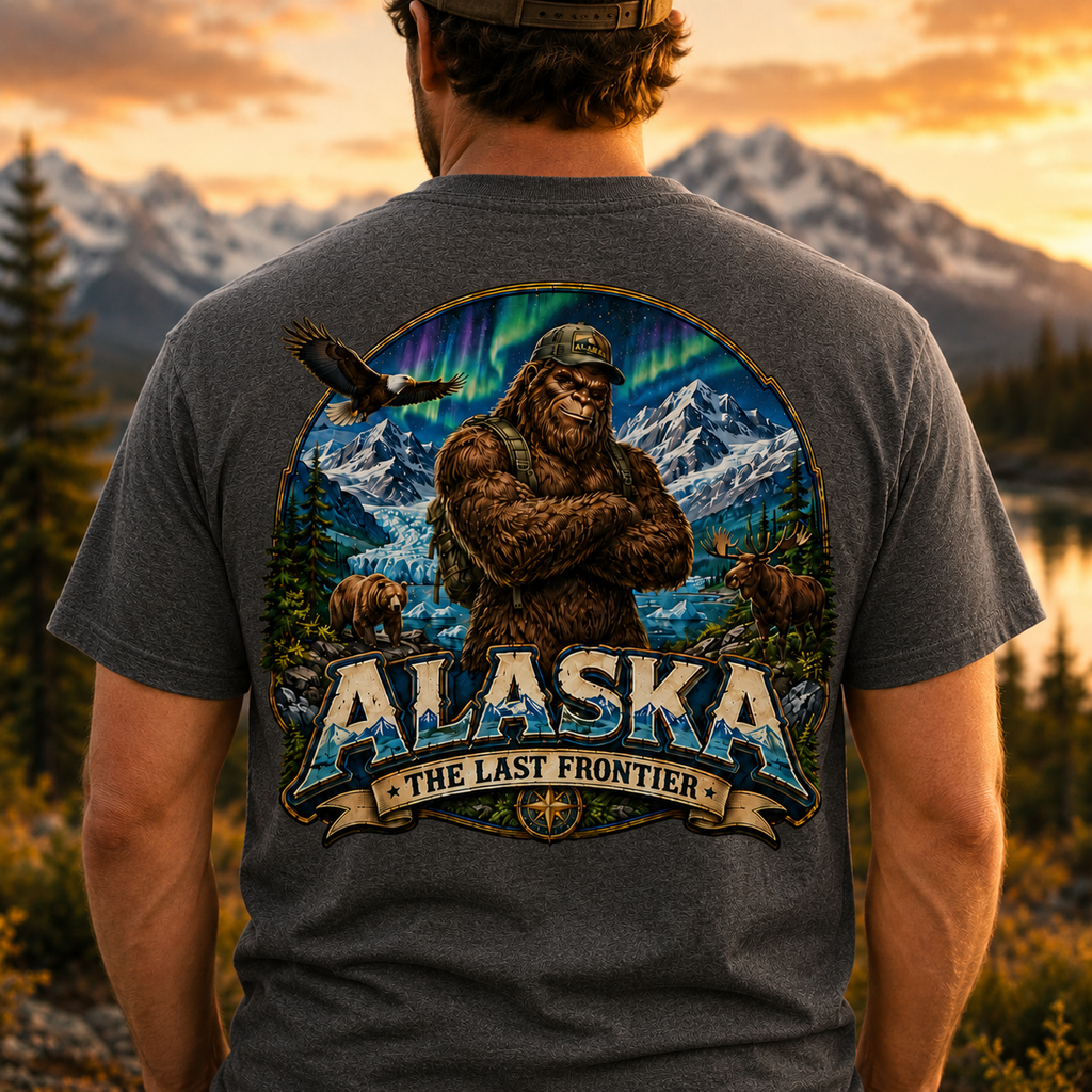 Alaska Bigfoot Shirt - The Last Frontier Sasquatch Wilderness Tee
