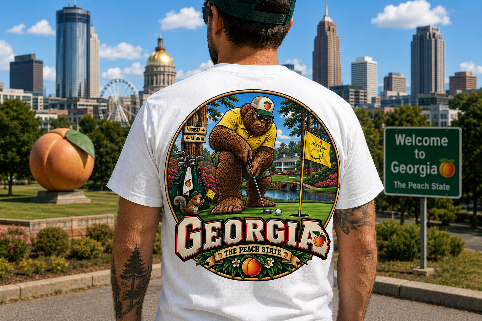 Georgia Bigfoot Golf Shirt, Funny Sasquatch Golfer Tee