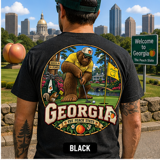 Georgia Bigfoot Golf Shirt, Funny Sasquatch Golfer Tee