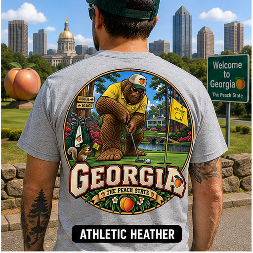 Georgia Bigfoot Golf Shirt, Funny Sasquatch Golfer Tee