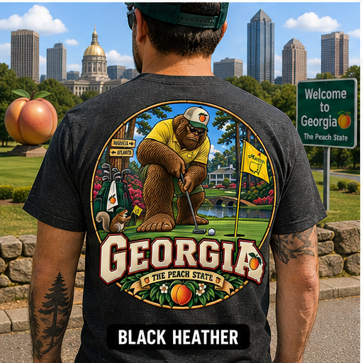 Georgia Bigfoot Golf Shirt, Funny Sasquatch Golfer Tee