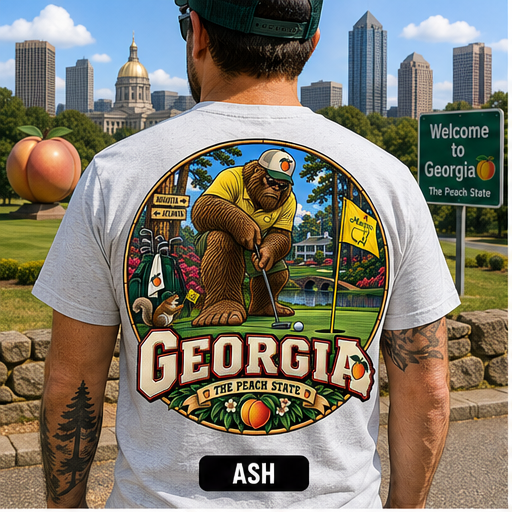 Georgia Bigfoot Golf Shirt, Funny Sasquatch Golfer Tee