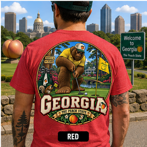 Georgia Bigfoot Golf Shirt, Funny Sasquatch Golfer Tee