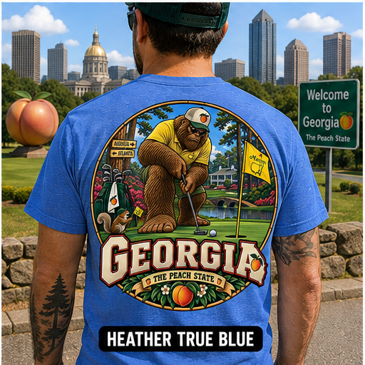 Georgia Bigfoot Golf Shirt, Funny Sasquatch Golfer Tee