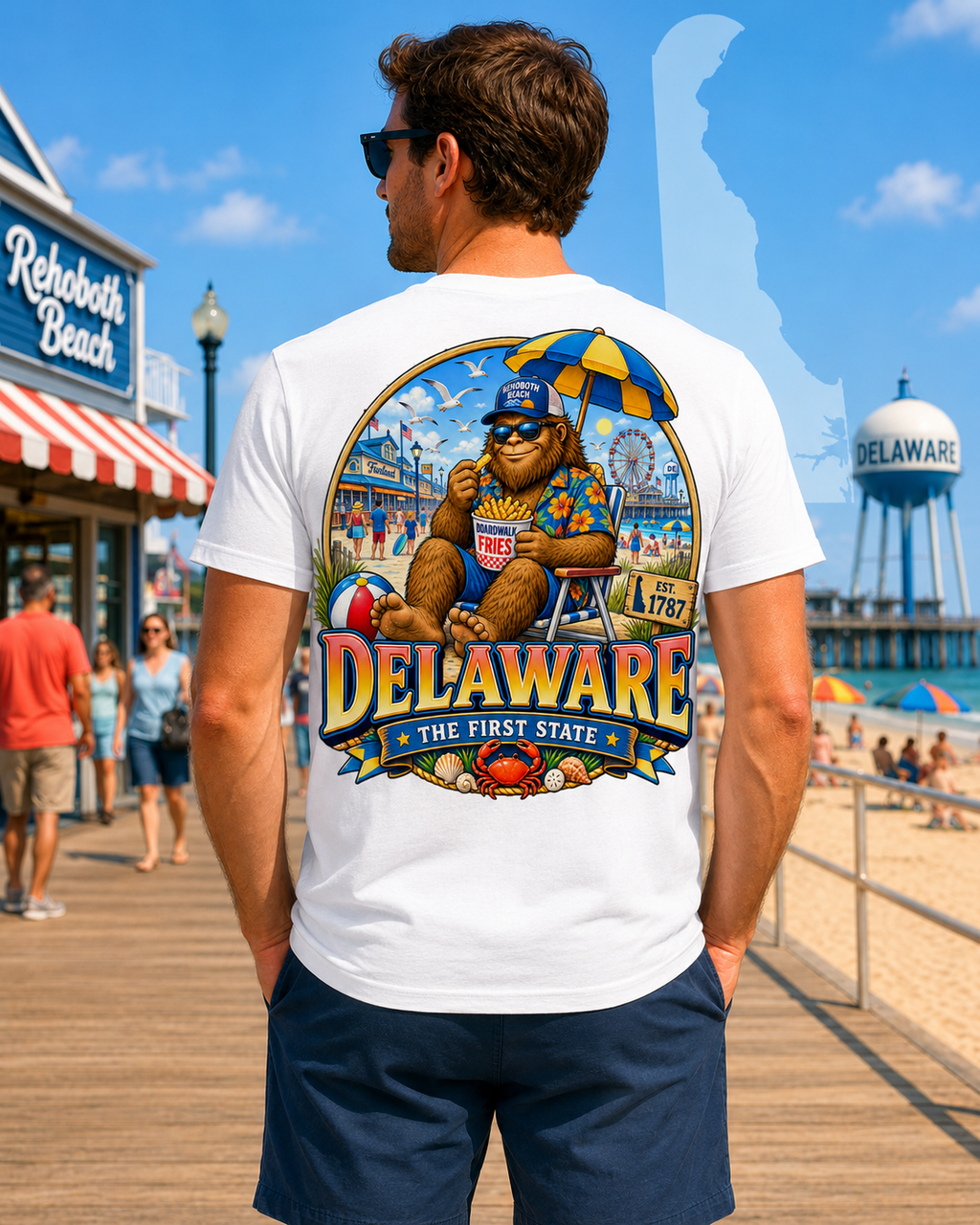 Delaware Bigfoot T-Shirt, Rehoboth Beach Sasquatch Shirt