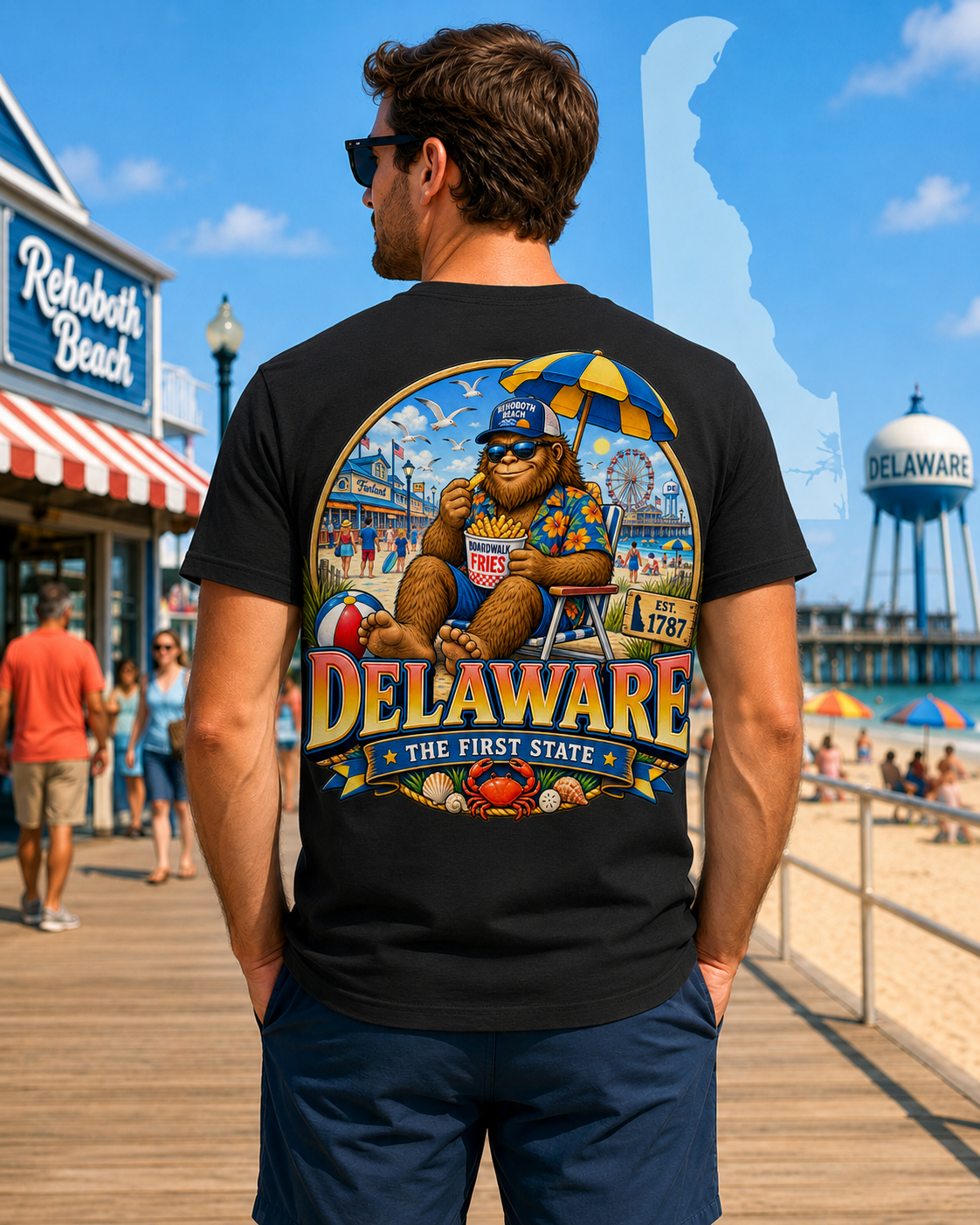 Delaware Bigfoot T-Shirt, Rehoboth Beach Sasquatch Shirt