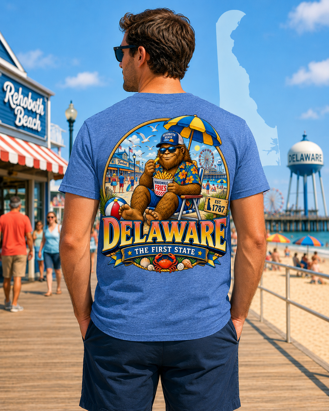 Delaware Bigfoot T-Shirt, Rehoboth Beach Sasquatch Shirt