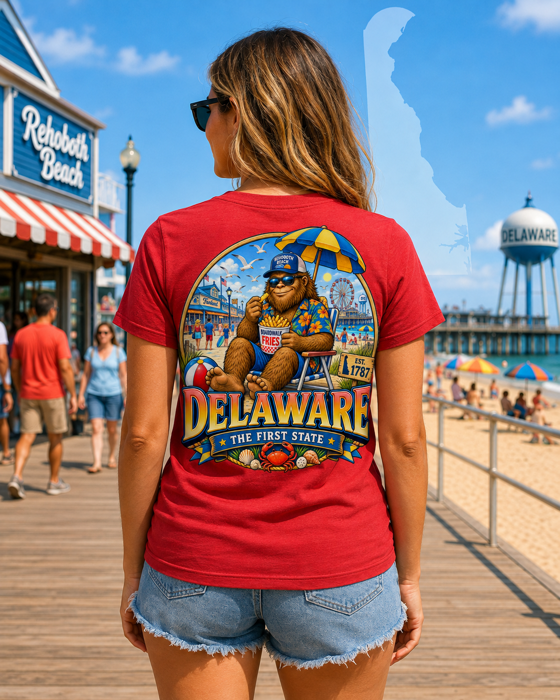 Delaware Bigfoot T-Shirt, Rehoboth Beach Sasquatch Shirt