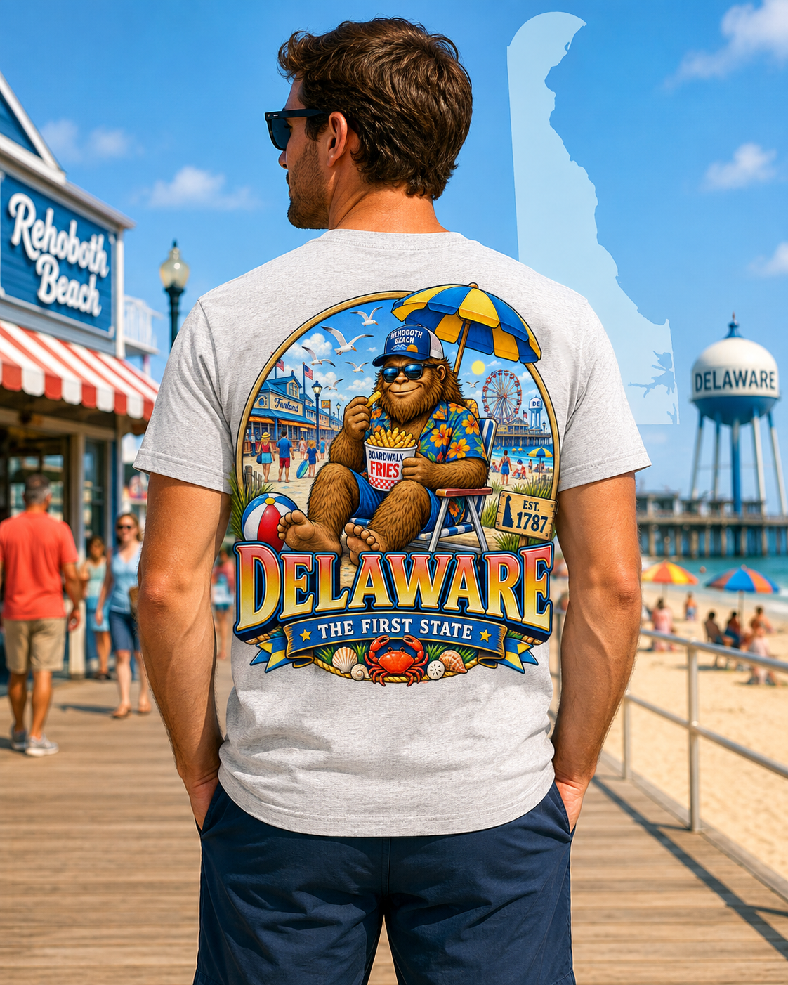 Delaware Bigfoot T-Shirt, Rehoboth Beach Sasquatch Shirt