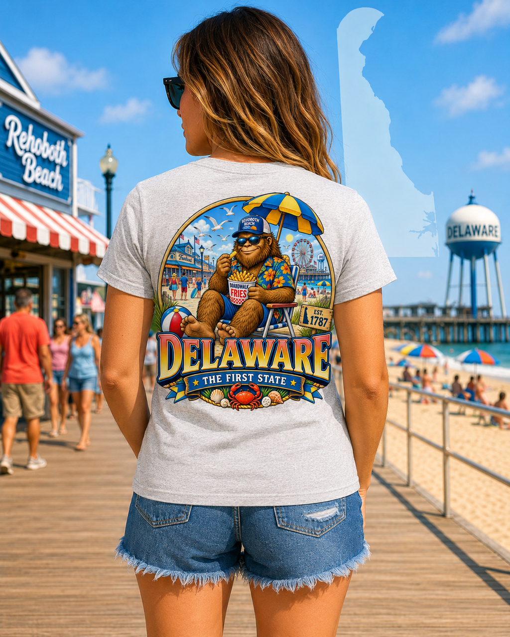 Delaware Bigfoot T-Shirt, Rehoboth Beach Sasquatch Shirt