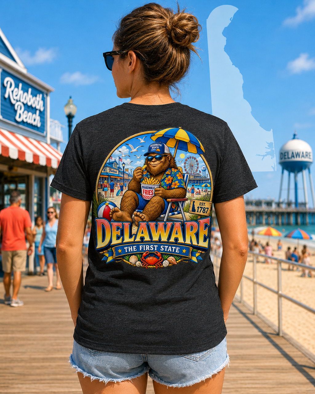 Delaware Bigfoot T-Shirt, Rehoboth Beach Sasquatch Shirt