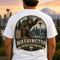 Bigfoot Seattle Skyline T-Shirt | Washington State Sasquatch Design