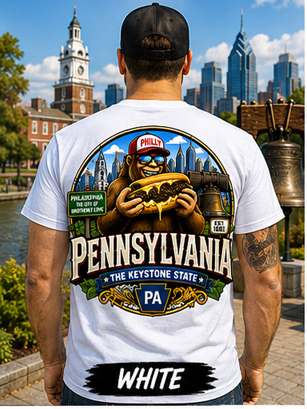 Pennsylvania Bigfoot Shirt / Philly Cheesesteak Sasquatch Keystone State Tee