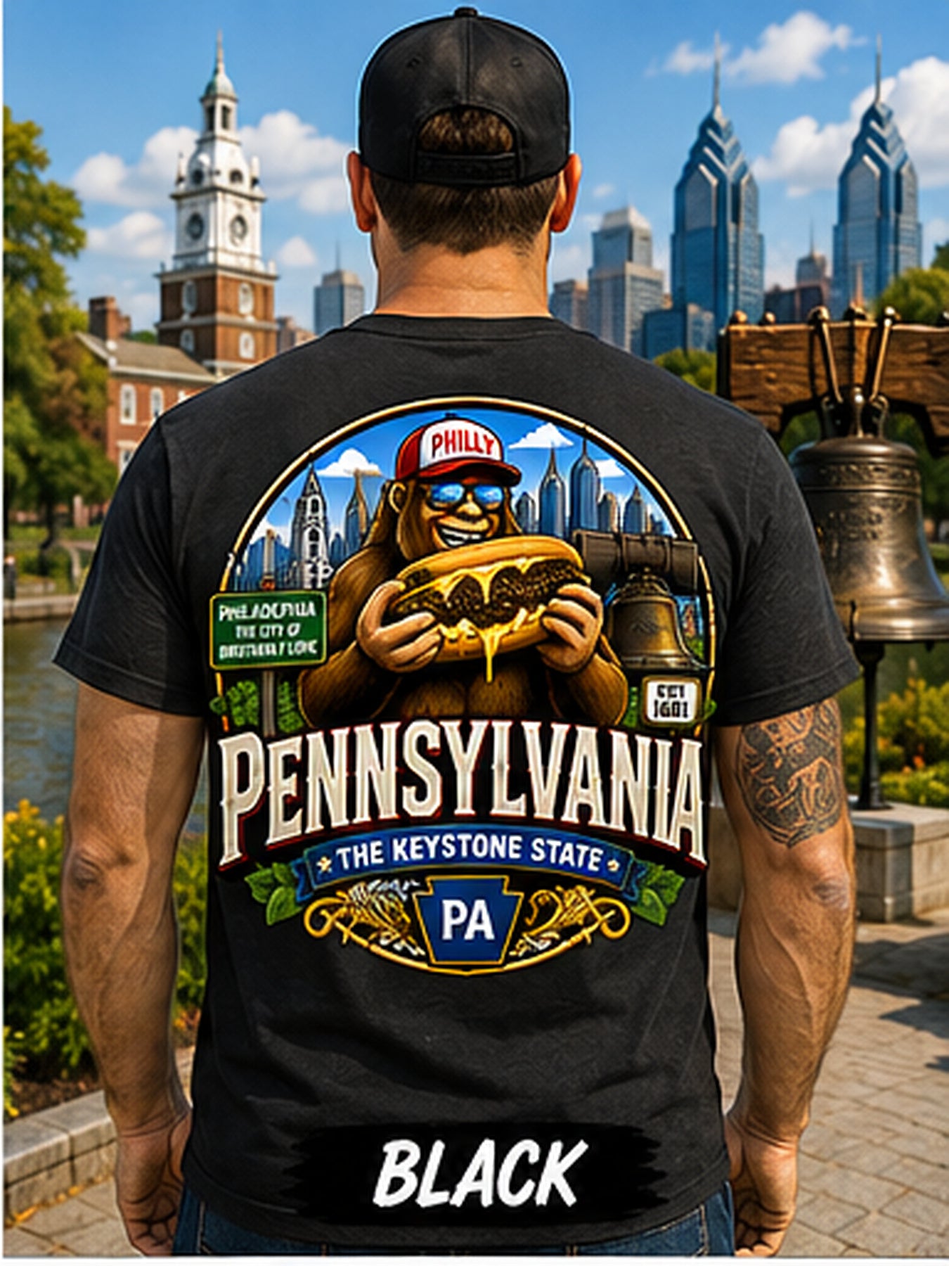 Pennsylvania Bigfoot Shirt / Philly Cheesesteak Sasquatch Keystone State Tee