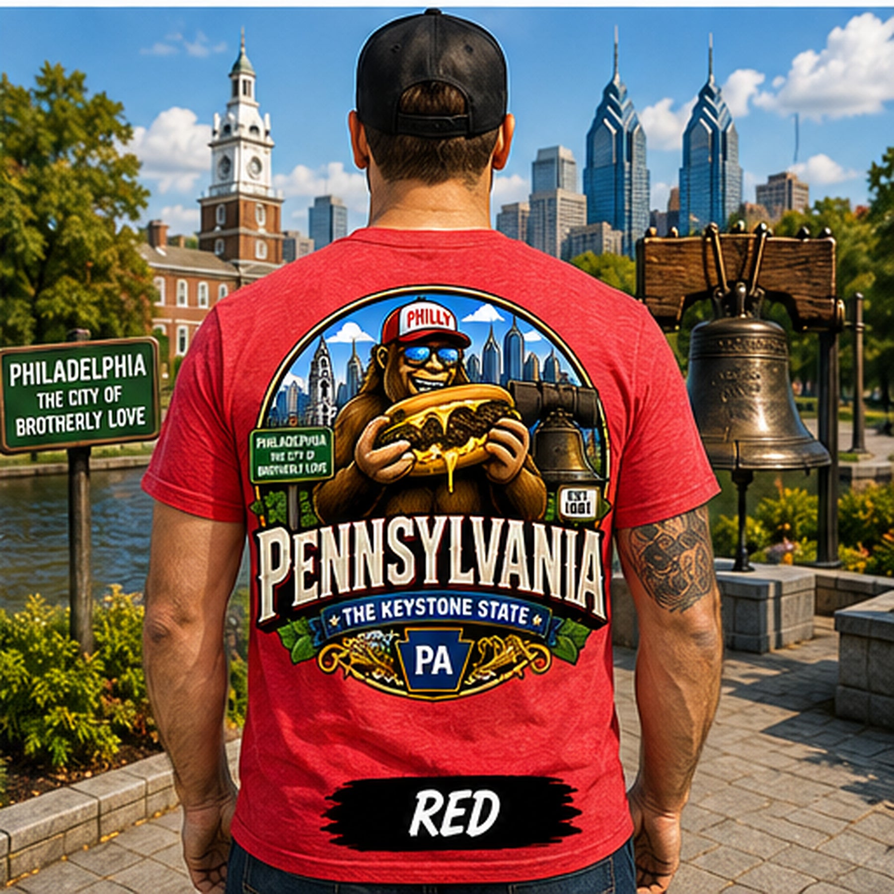 Pennsylvania Bigfoot Shirt / Philly Cheesesteak Sasquatch Keystone State Tee