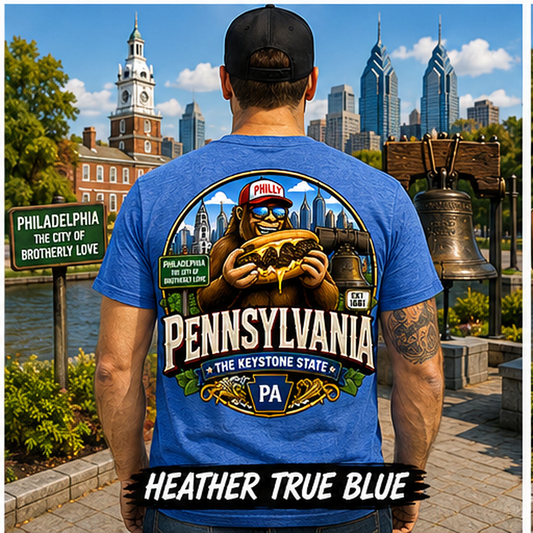 Pennsylvania Bigfoot Shirt / Philly Cheesesteak Sasquatch Keystone State Tee