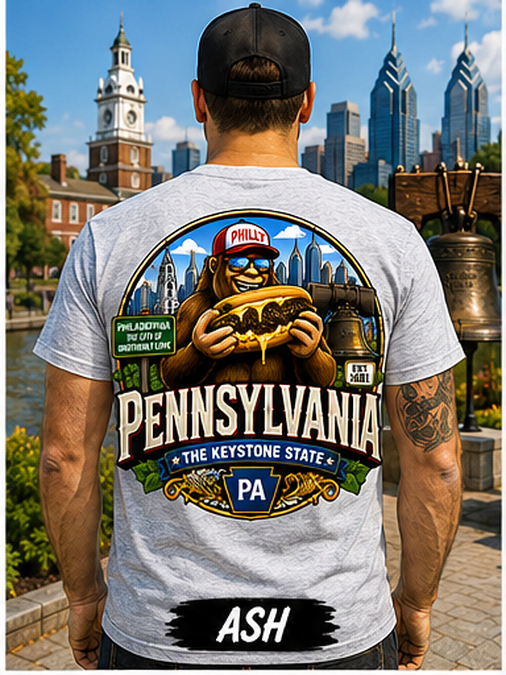 Pennsylvania Bigfoot Shirt / Philly Cheesesteak Sasquatch Keystone State Tee