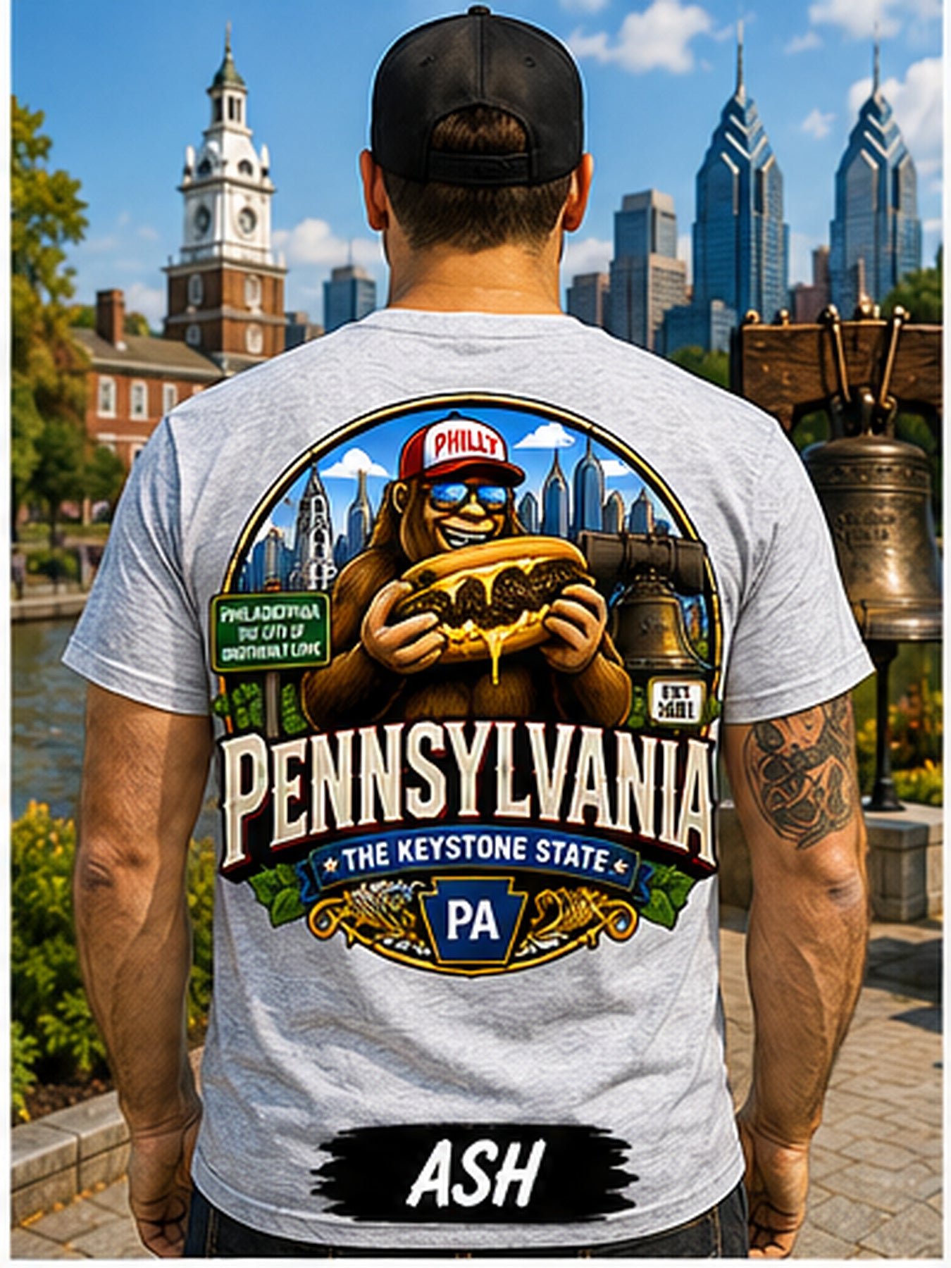 Pennsylvania Bigfoot Shirt / Philly Cheesesteak Sasquatch Keystone State Tee