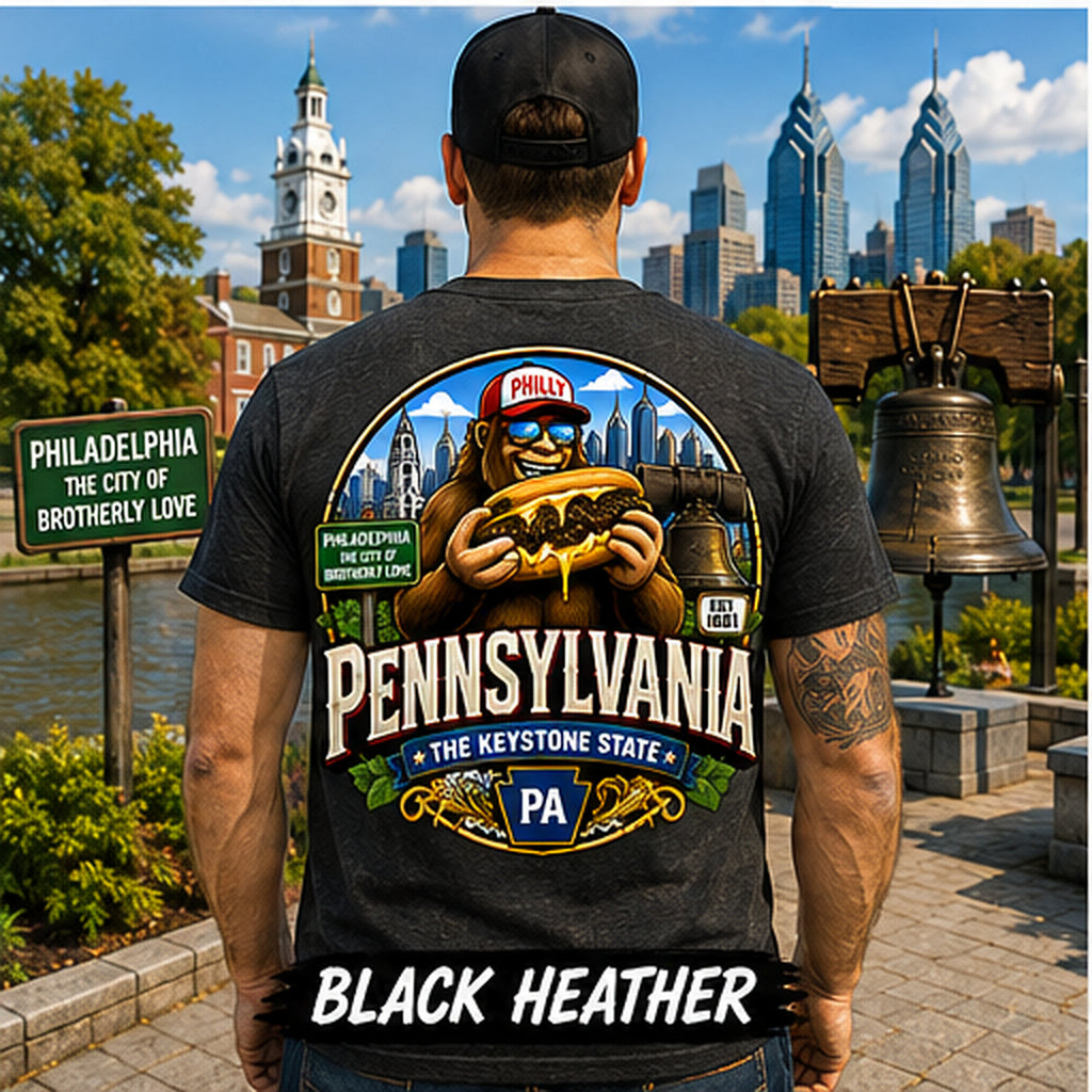 Pennsylvania Bigfoot Shirt / Philly Cheesesteak Sasquatch Keystone State Tee