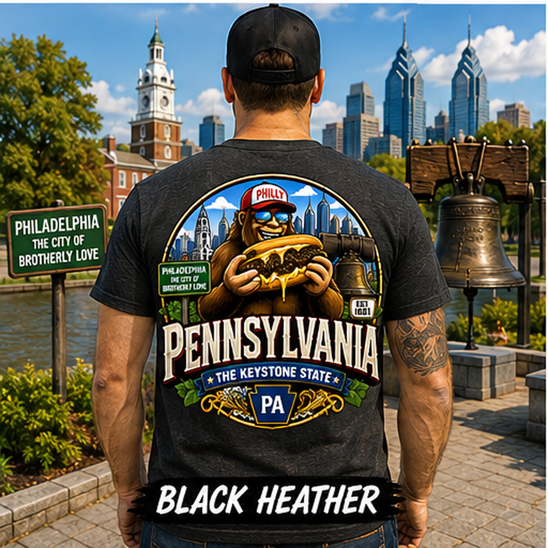 Pennsylvania Bigfoot Shirt / Philly Cheesesteak Sasquatch Keystone State Tee
