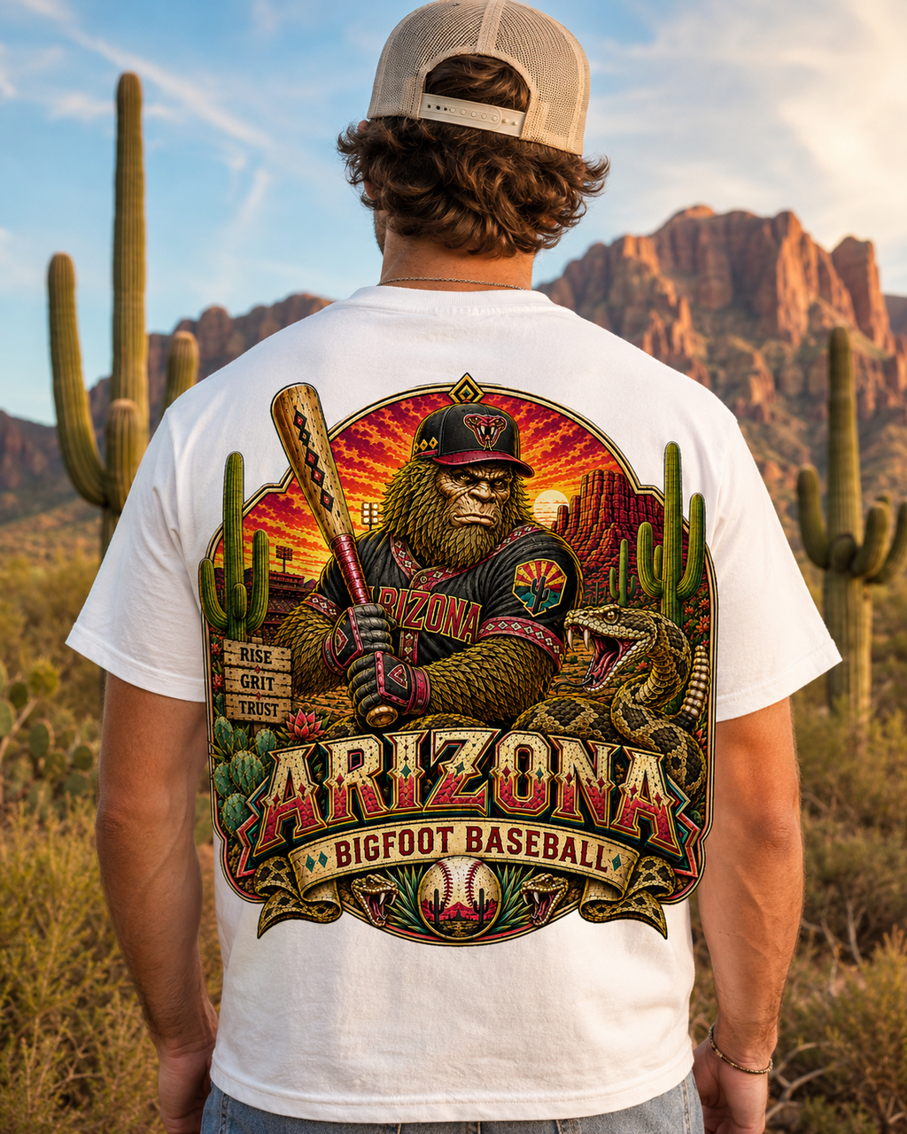 Arizona Bigfoot Baseball Shirt, Comfort Colors 1717 Tee