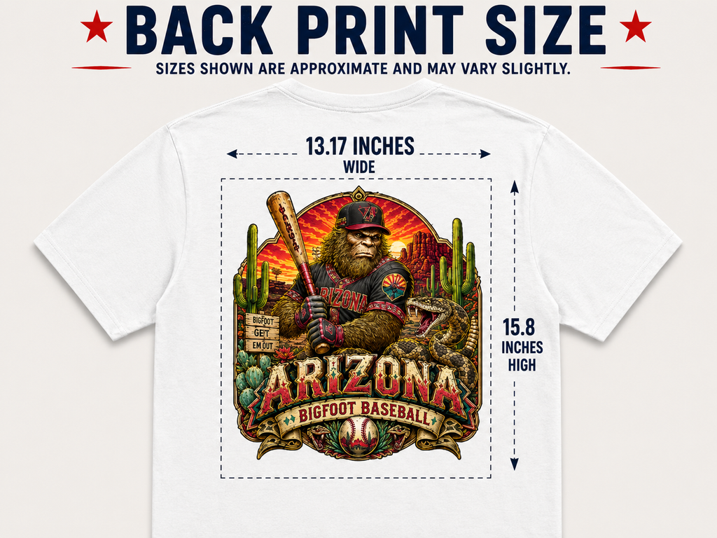 Arizona Bigfoot Baseball Shirt, Comfort Colors 1717 Tee