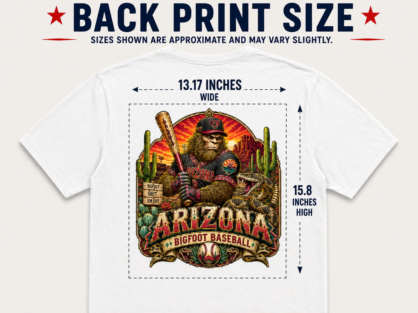 Arizona Bigfoot Baseball Shirt, Comfort Colors 1717 Tee