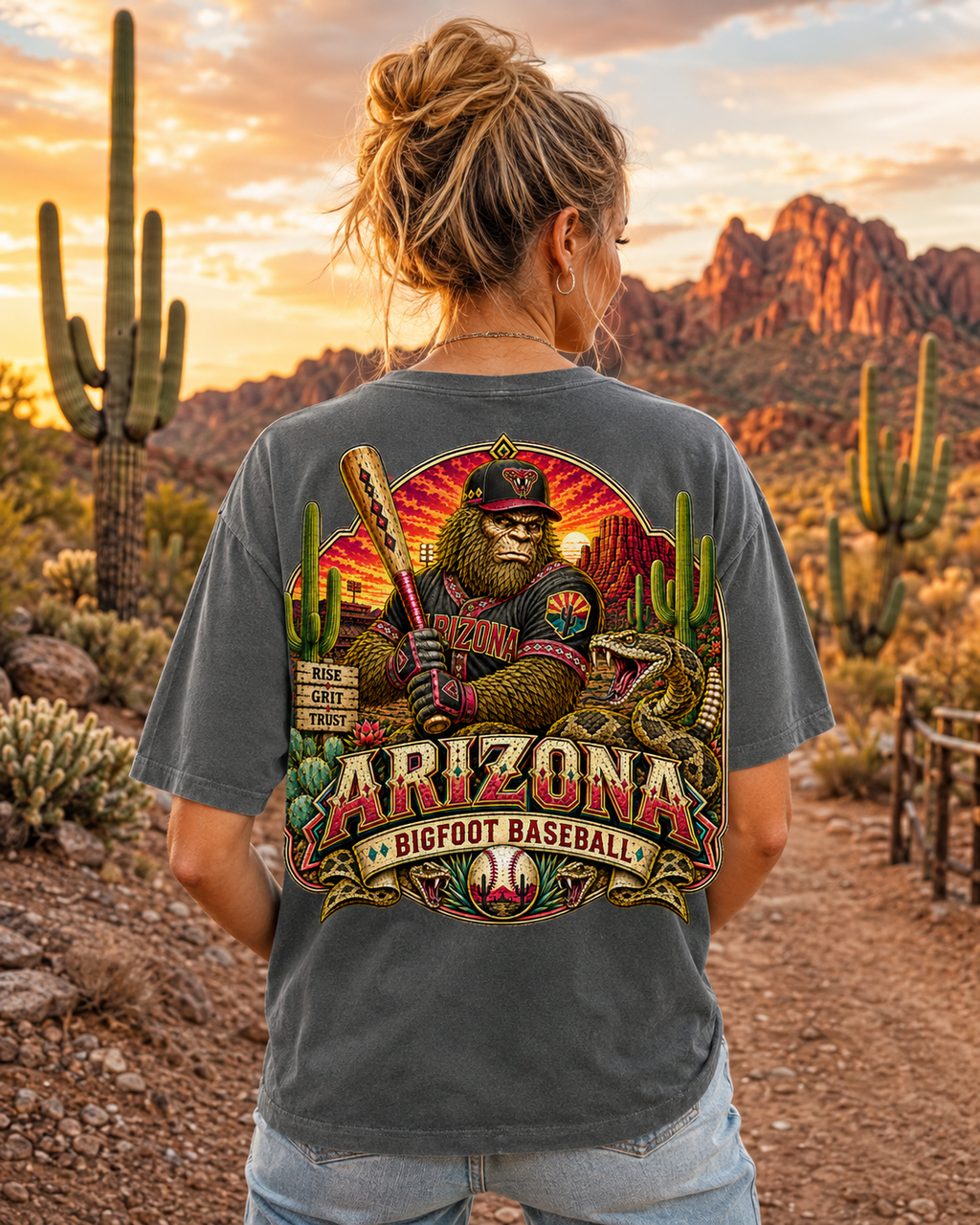Arizona Bigfoot Baseball Shirt, Comfort Colors 1717 Tee