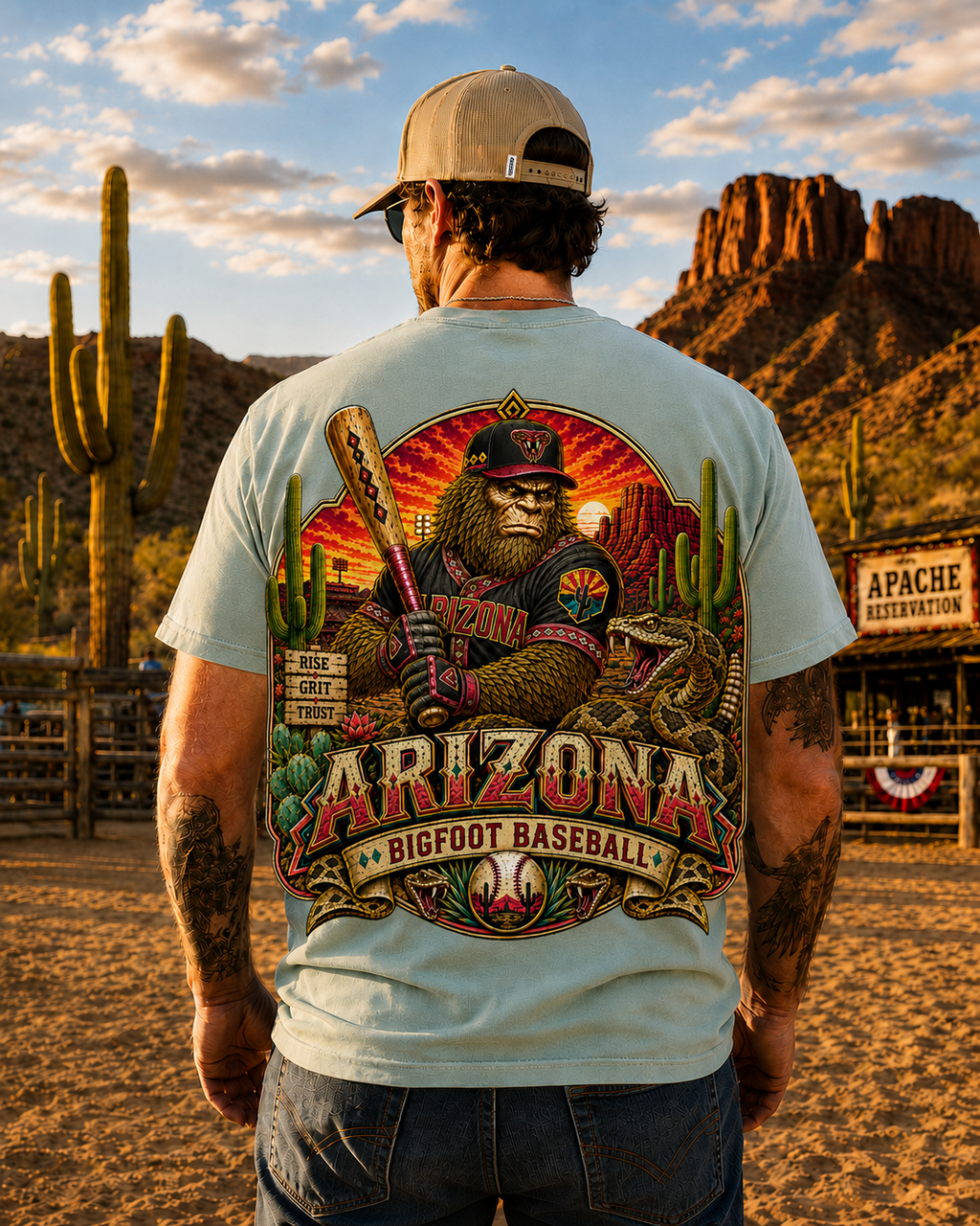 Arizona Bigfoot Baseball Shirt, Comfort Colors 1717 Tee