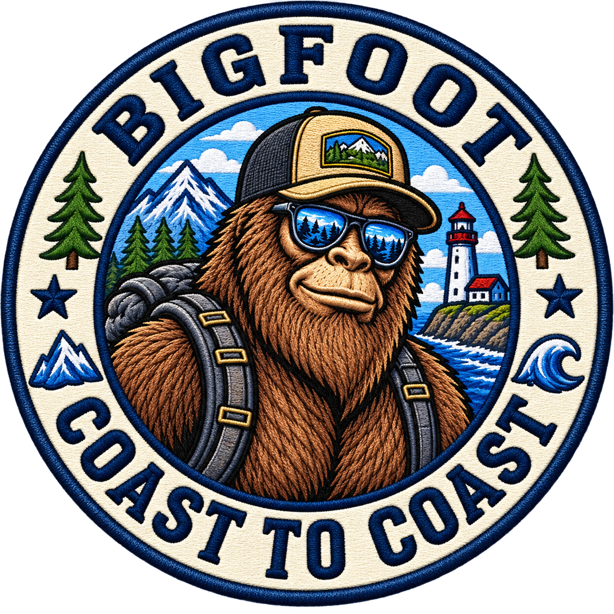 Bigfoot Coast to Coast Embroidered Hat