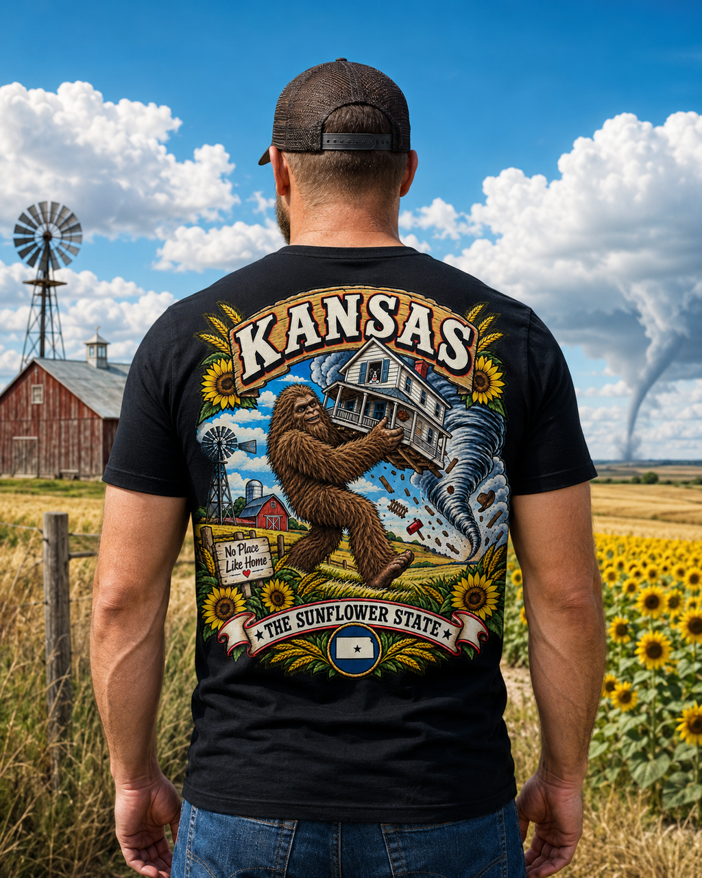 Kansas Bigfoot - No Place Like Home TShirt