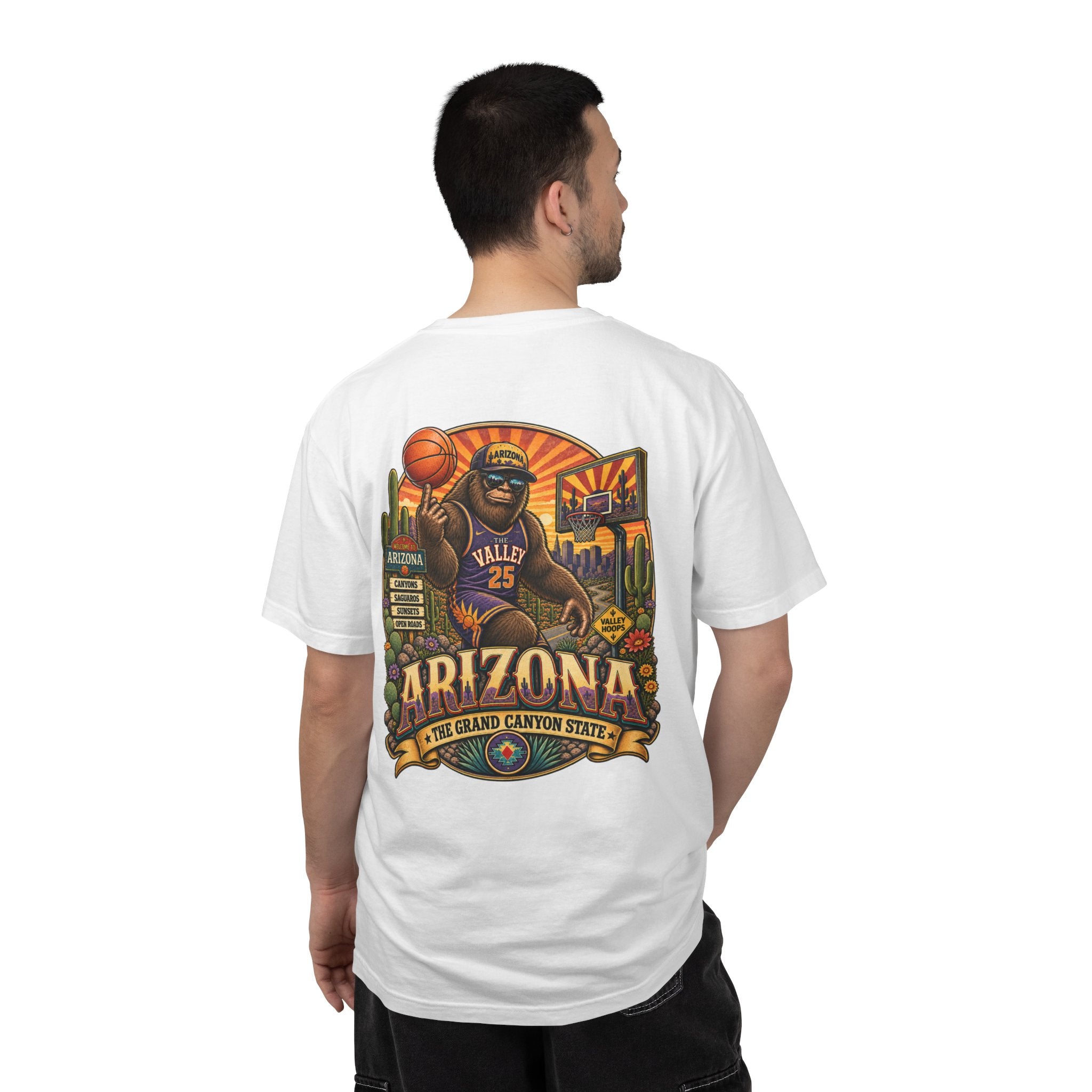 Coast To Coast Bigfoot - Arizona Bigfoot Basketball T-Shirt