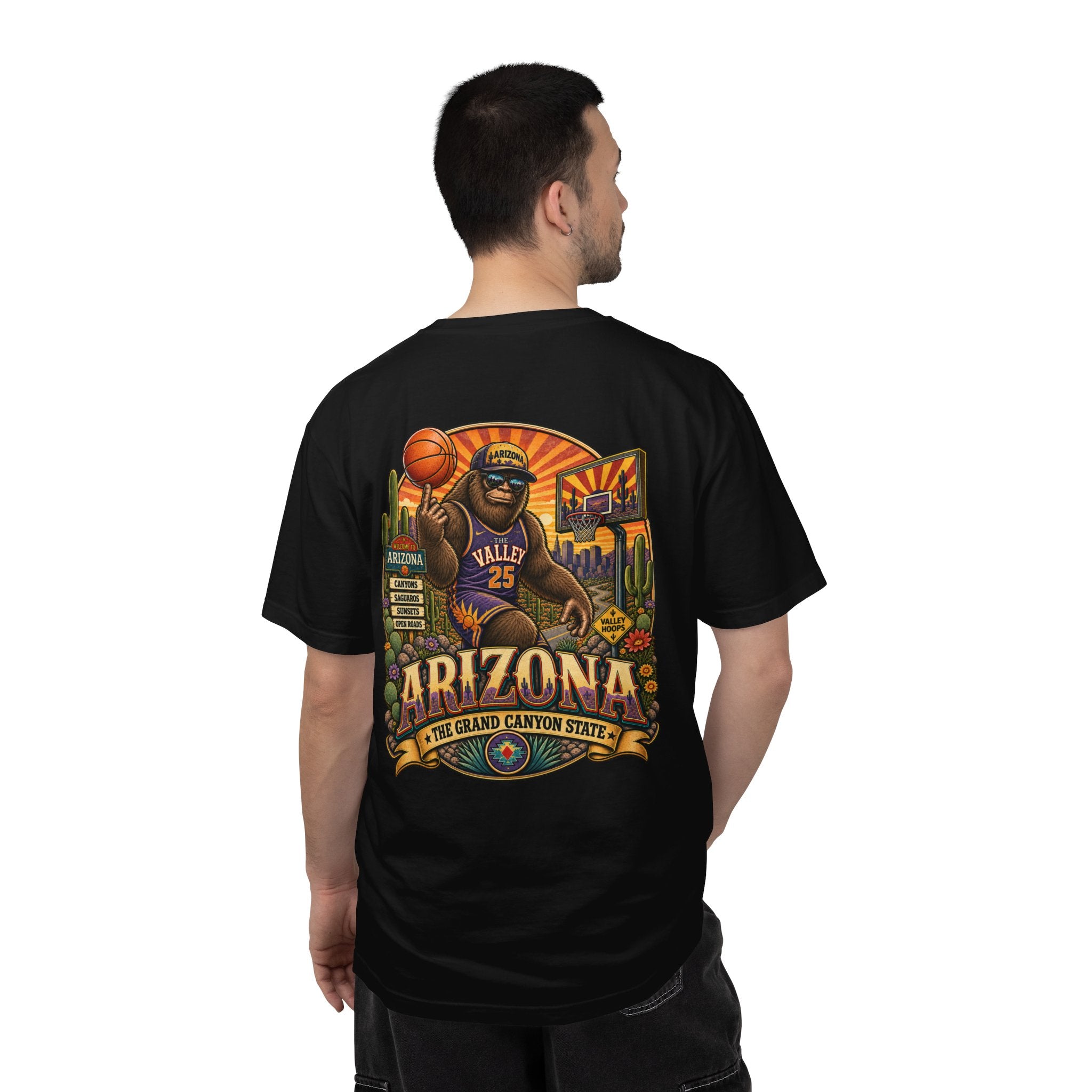 Coast To Coast Bigfoot - Arizona Bigfoot Basketball T-Shirt