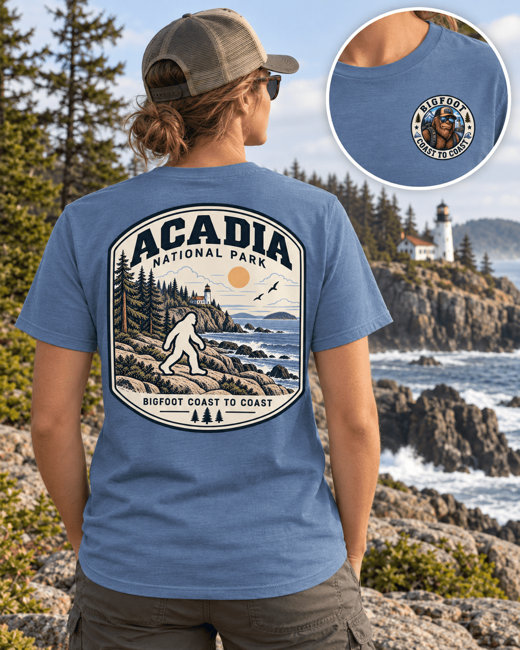 Acadia Bigfoot National Park Shirt | Sasquatch Adventure Tee - Bigfoot Coast to Coast