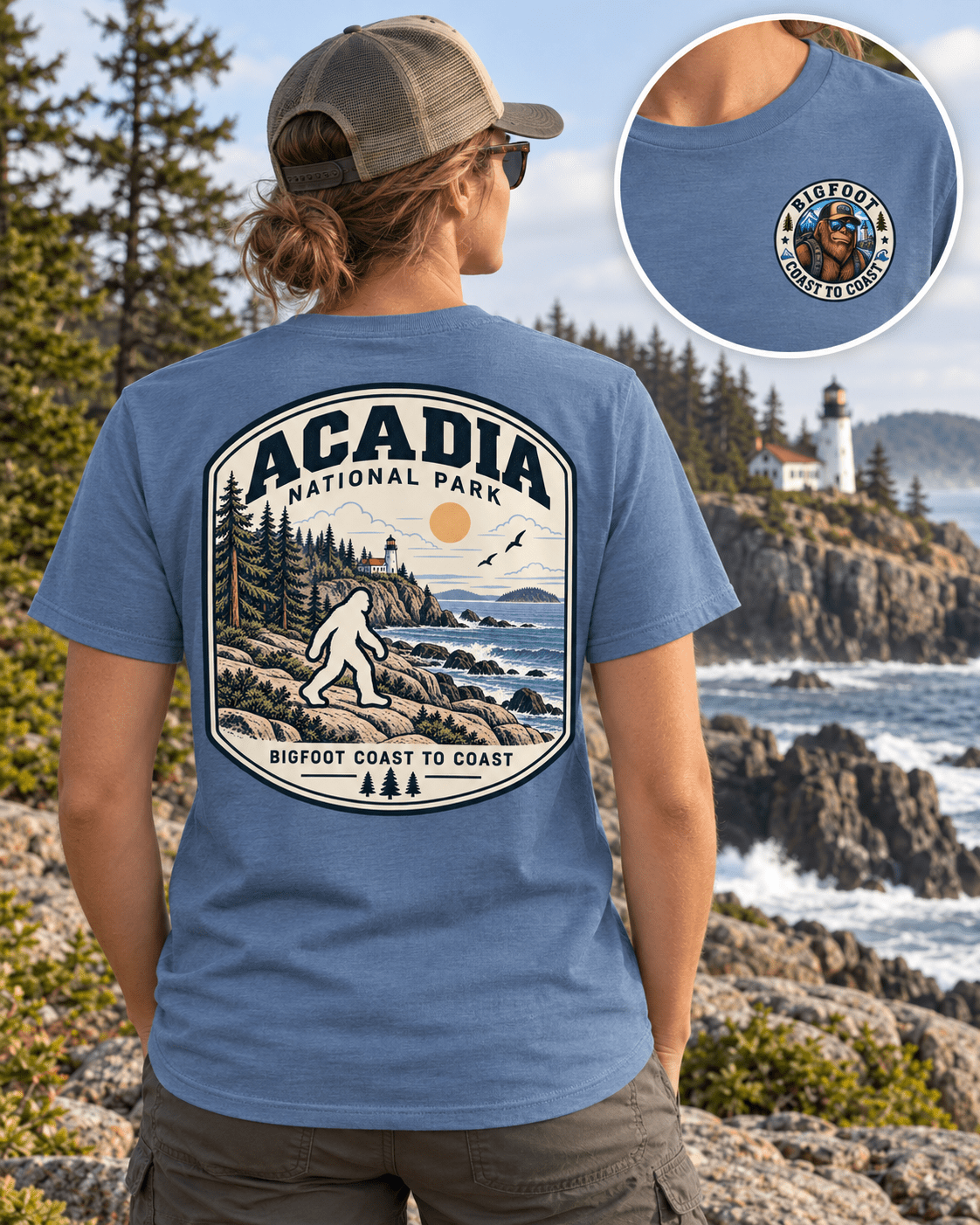 Acadia Bigfoot National Park Shirt | Sasquatch Adventure Tee - Bigfoot Coast to Coast