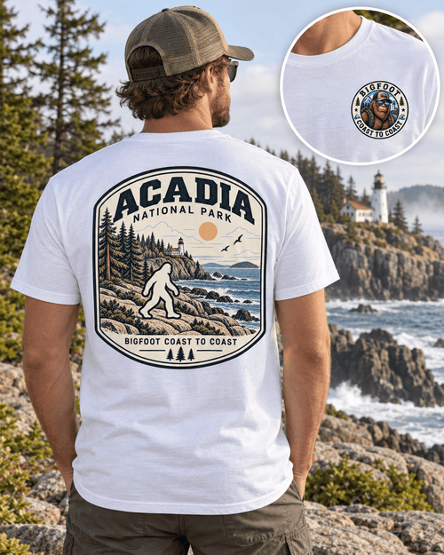 Acadia Bigfoot National Park Shirt | Sasquatch Adventure Tee - Bigfoot Coast to Coast
