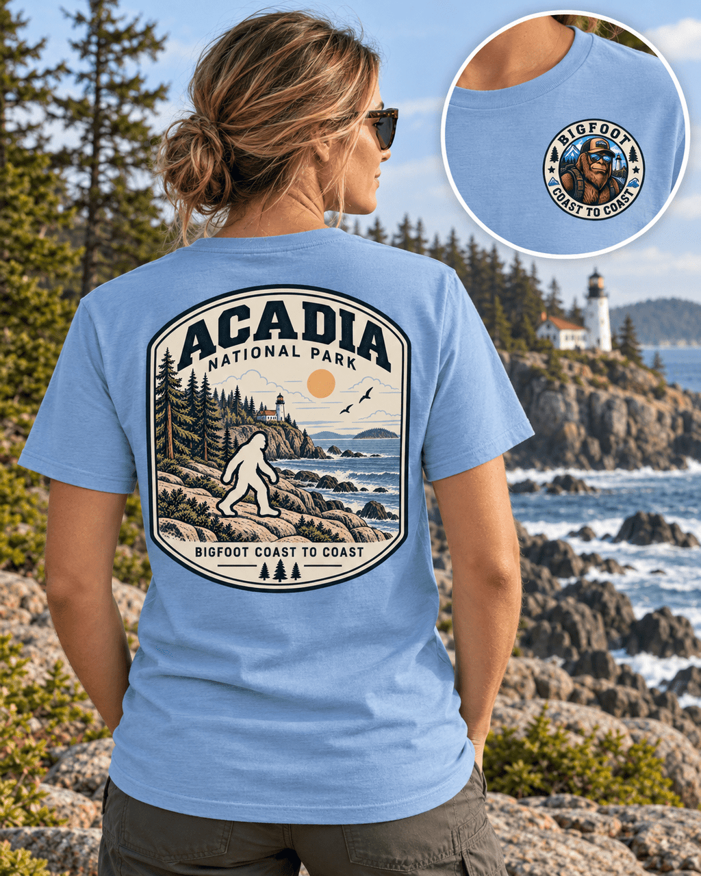 Acadia Bigfoot National Park Shirt | Sasquatch Adventure Tee - Bigfoot Coast to Coast